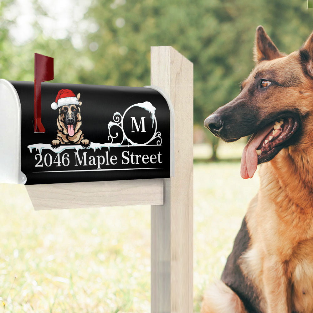 Personalized Dog Christmas Mailbox Cover, Dog lover Gift AF