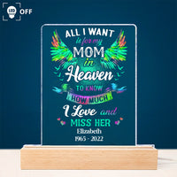 Thumbnail for Personalized All I Want Is For My Dad Mom In Heaven #D LED Light Night With Wooden Stand JonxiFon