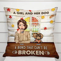 Thumbnail for A Girl Her Dogs A Bond Custom Pillow, DIY Gift For Dog Lovers AD