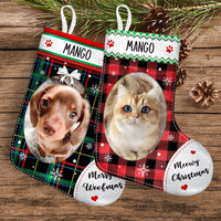 Thumbnail for Merry Woofmas & Meowy Christmas Pet Photo Christmas Stocking AB