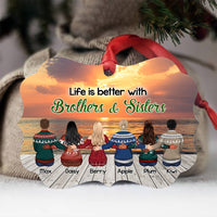 Thumbnail for Personalized Family Members Brother Sister MDF Ornament AE
