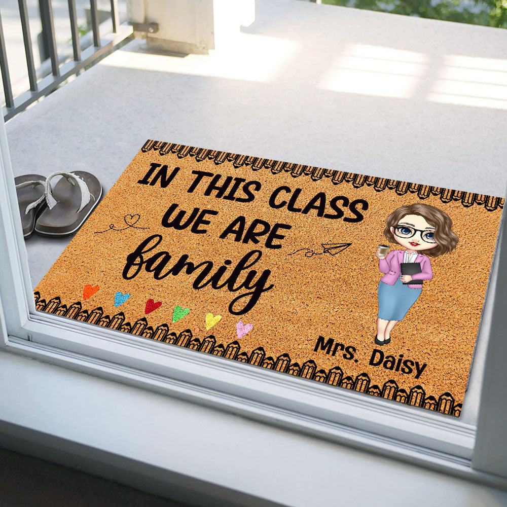 In This Class We Are Family Teacher Doormat, Classroom Decor AB