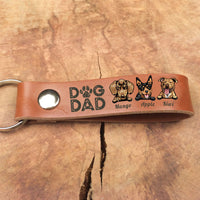 Thumbnail for Custom Best Dog Dad Ever Pet Leather Keychain, Pet Lover Gift AZ