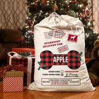 Thumbnail for Custom Dog Bone Overnight Delivery Christmas Bag, Christmas Gift AB