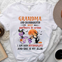 Thumbnail for Personalized Grandma Grandkid Best Partner In Crime Dinosaur Halloween T-shirt, Custom Family Gifts CustomCat