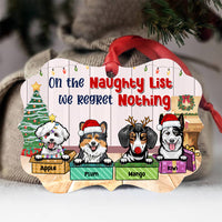 Thumbnail for On The Naughty List Personalized Dog Christmas MDF Ornament, Customized Holiday Ornament AE