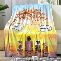 Thumbnail for Autumn Dog Back I Miss You Personalized Blanket, Custom Cat Fall Gift AB