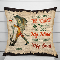 Thumbnail for Personalized Into The Forest I Go Pillow, Gift For Camping Lover AD