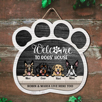 Thumbnail for Welcome To Dog House Paw Prints Shaped Door Sign, Dog Lover Gift E