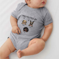 Thumbnail for Protected By Dog Infant Fine Jersey Bodysuit, Dog Lover Gift CustomCat
