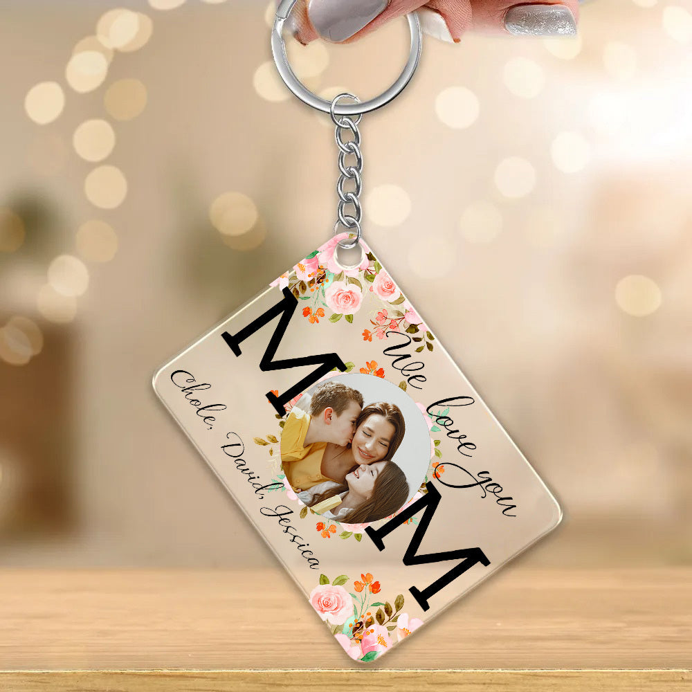 Personalized Mother We Love You Photo Acrylic Keychain, Gift For Mom JonxiFon