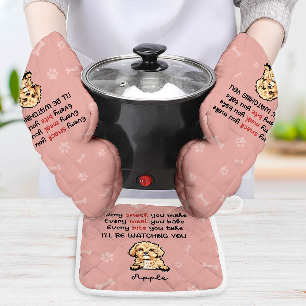 Custom Every Snack You Make Oven Mitts & Potholder, Pet Lover Gift AI