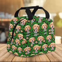 Thumbnail for Personalized Irish Pattern Dog Cat Upload Face Lunch Bag, Gift For Patrick's Day AI