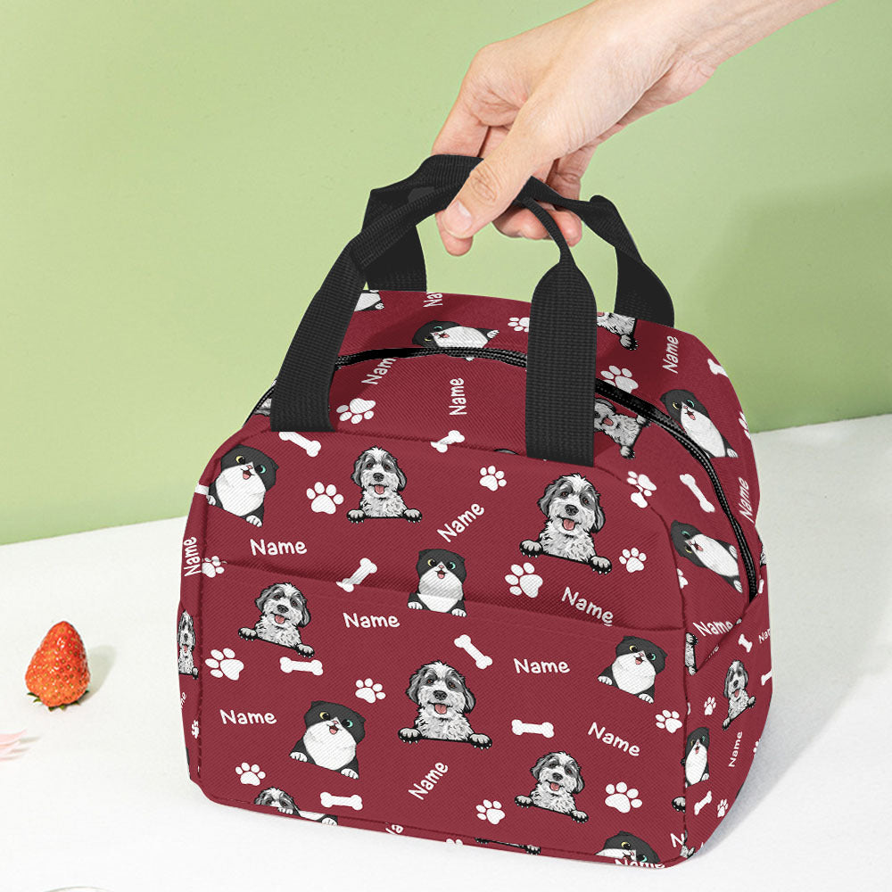 Custom Dog Cat Pattern Lunch Bag, Pet Lover Gift AI