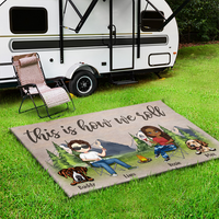 Thumbnail for Personalized Happy Campers Husband Wife And Dogs House Doormat, Gift For Camping Couple AB
