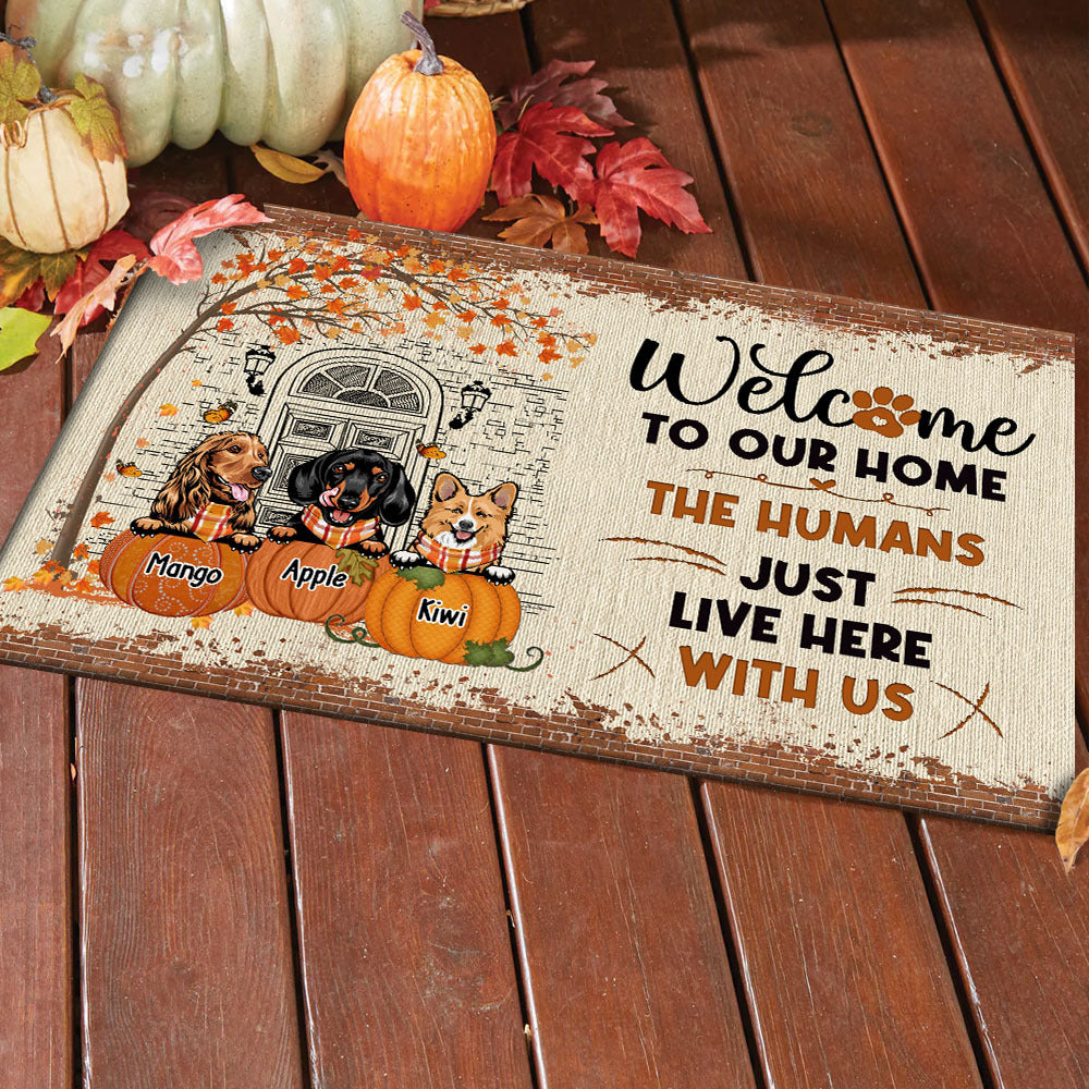 Welcome To Our Home Custom Doormat, DIY Gift For Dog Lovers AB