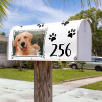 Thumbnail for Paw Prints With Photo House Number Mailbox Cover, Pet Lover Gift AF