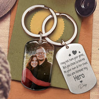 Thumbnail for I May Not Have Your Genes Stepdad Photo Metal Keychain AA