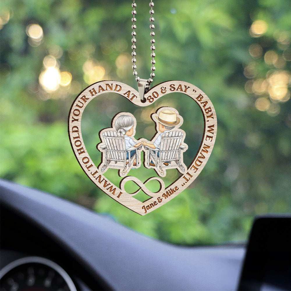 I Want To Hold Your Hand At 80 Personalized Acrylic Car Ornament AE