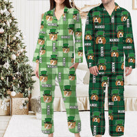 Thumbnail for Personalized Patrick's Day Pattern Dog Cat Face Pajamas, Gift For Irish Family AB
