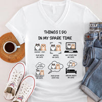 Thumbnail for Things I Do In My Spare Time Personalized Shirt, Gift For Cat Lovers CustomCat