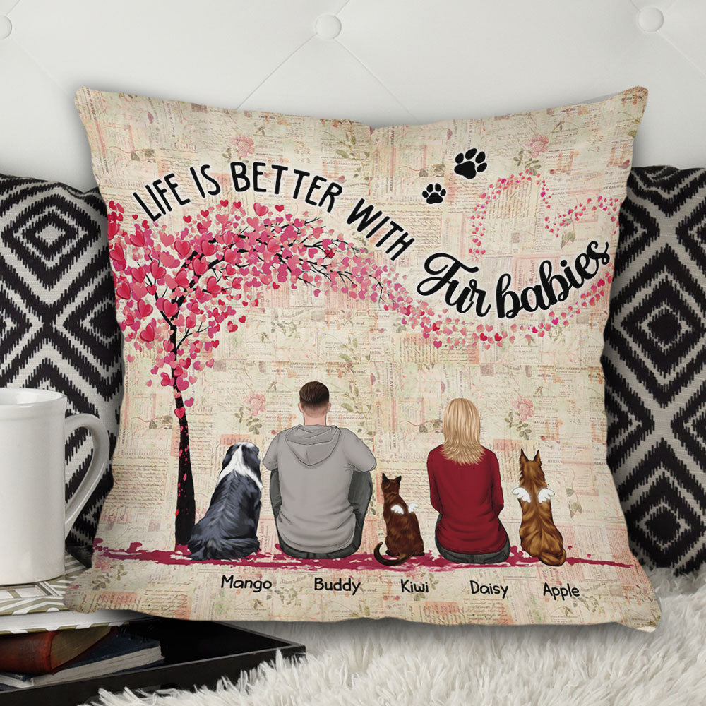 Personalized You & Me And The Dogs Couple Pillow, Dog Lovers Gifts, Couple Gifts, LGBT Couple AD