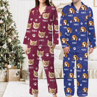 Thumbnail for Custom Paws With Dog Cat Photo Pajamas Set, Pet Lover Gift AB