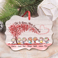Thumbnail for Personalized Life Is Better With Grandkids Printed Wood Benelux Ornament, Christmas Gift For Mom Grandma AE