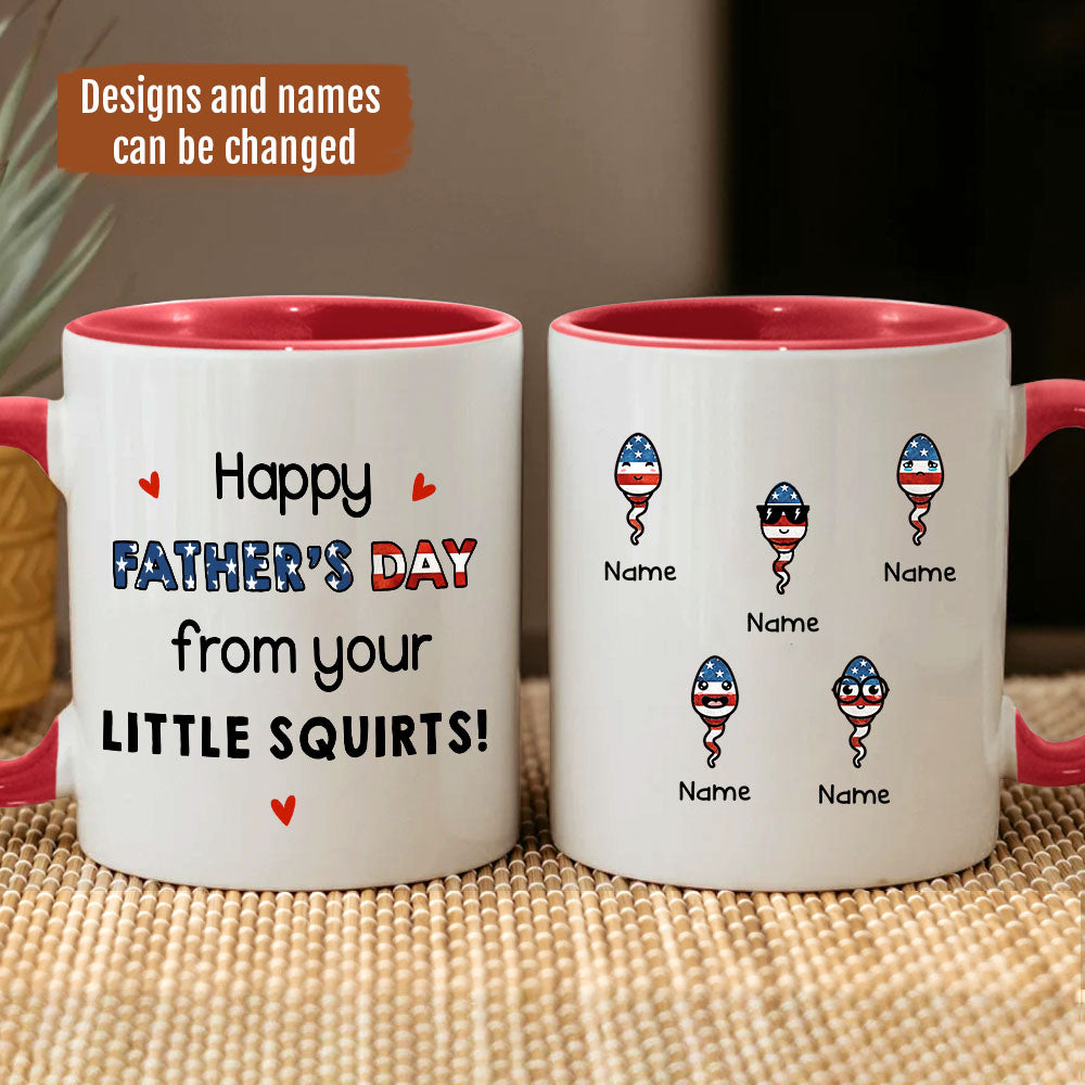 Happy Father's Day From Your Little Squirts Personalized Mug AO