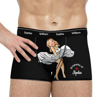 Thumbnail for Upload Face Photo Cartoon Girl Men's Boxer Briefs, Gift For Him AI