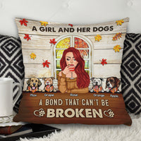 Thumbnail for A Girl Her Dogs A Bond Custom Pillow, DIY Gift For Dog Lovers AD