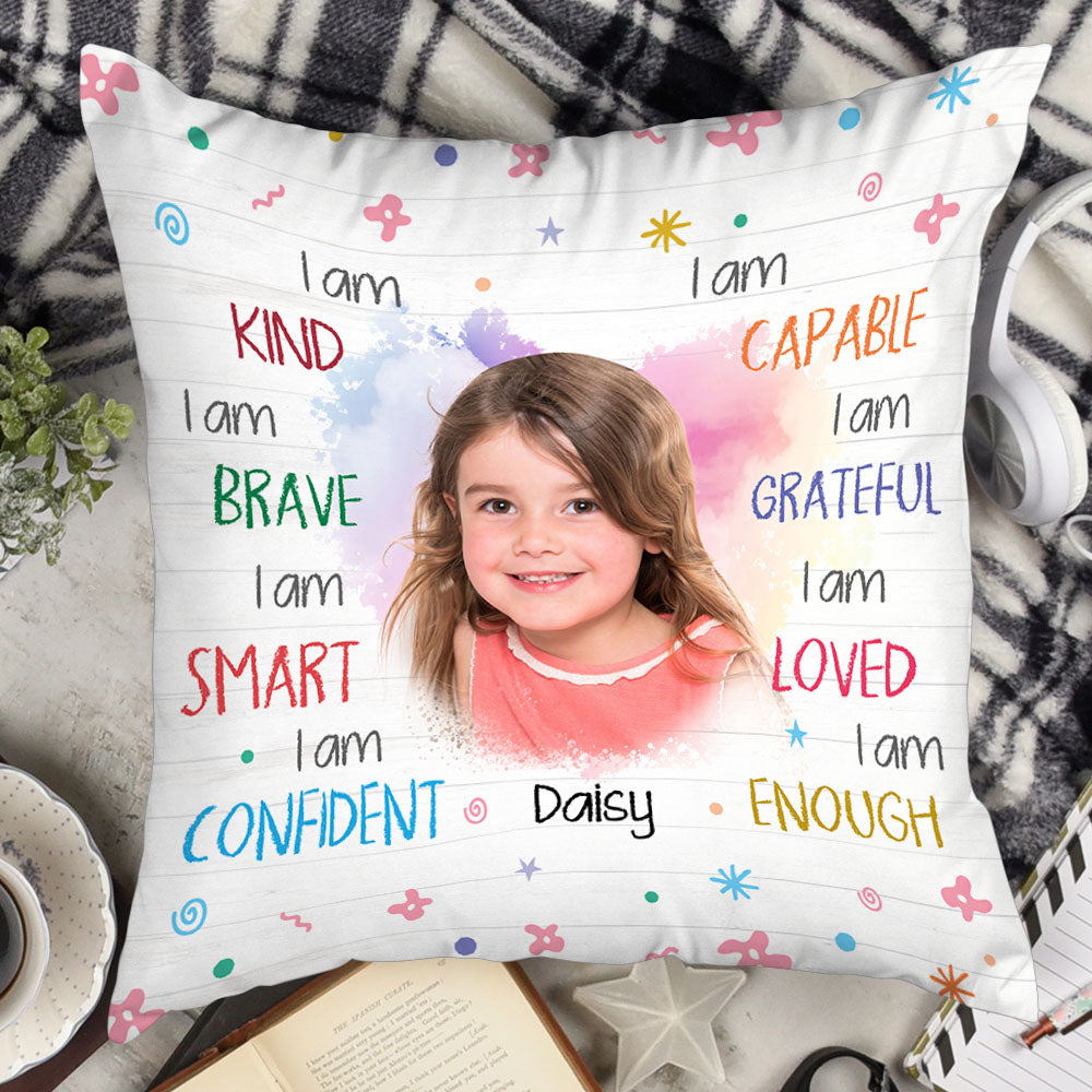 Personalized I Am Kind Pillow, Gift For Daughter AD