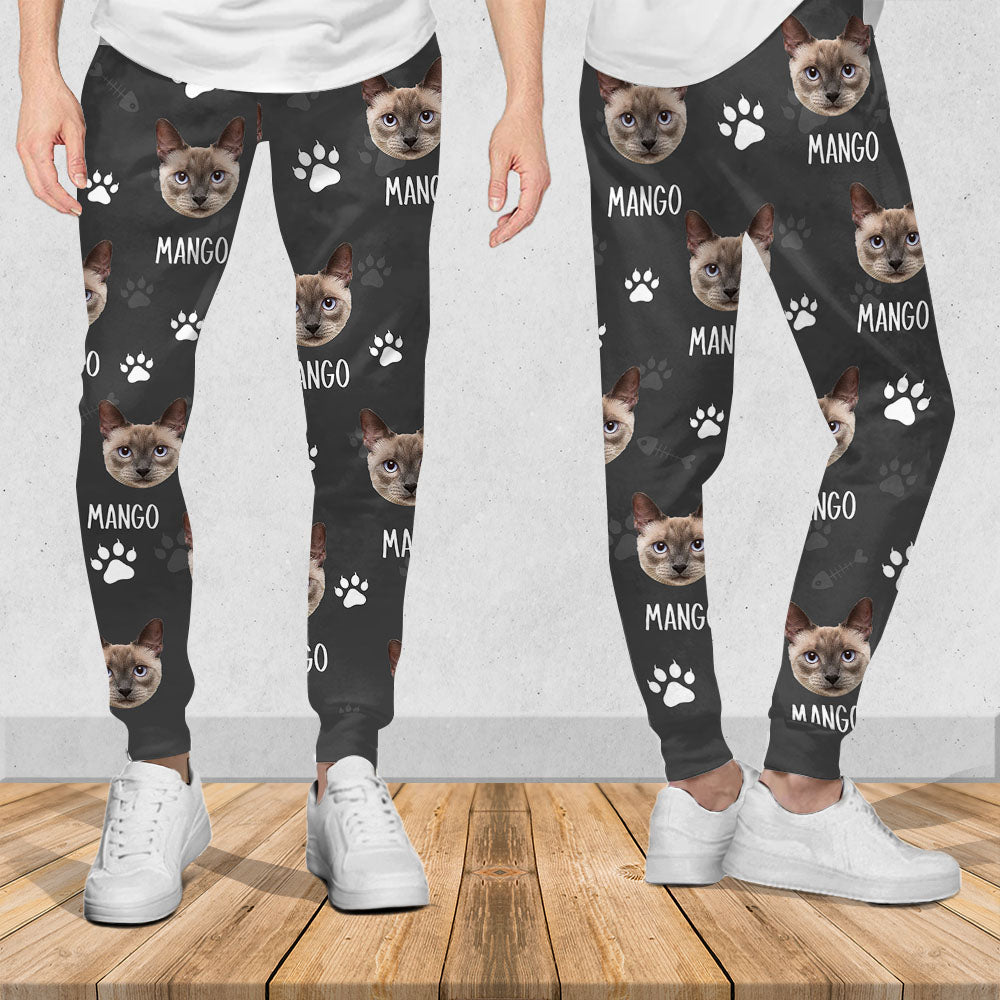 Upload Pet Image With Name Multicolor Sweatpants, Custom Gift For Men and Women AB