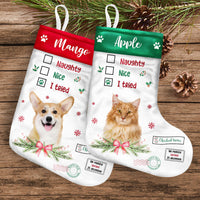 Thumbnail for Personalized Naughty Nice I Tried Pet Photo Xmas Stocking, Personalized Christmas Stocking, Gift For Kids AB