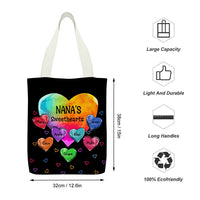Thumbnail for Personalized Mom Grandma Sweet Heart Colorful Heart Tote Bag, Gift For Mother's Day JonxiFon
