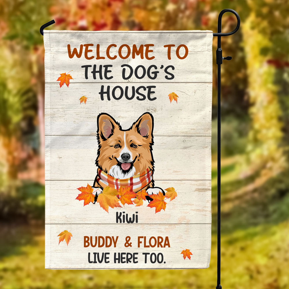 Welcome To The Dog House Fall Garden Flag, Dog Lover Gift AD