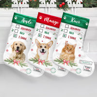 Thumbnail for Personalized Naughty Nice I Tried Pet Photo Xmas Stocking, Personalized Christmas Stocking, Gift For Kids AB