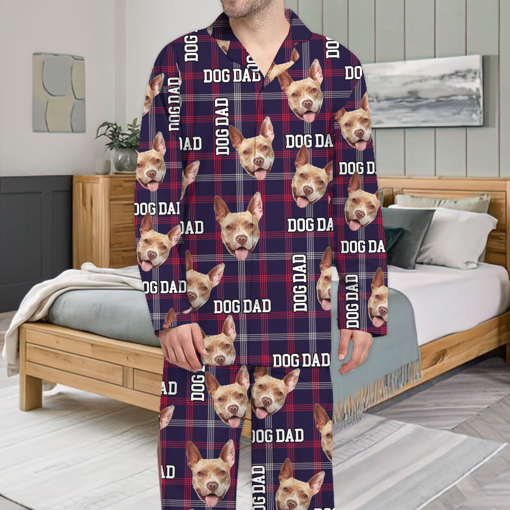 Custom Photo Buffalo Plaid Pet Pajamas Set, Pet Lover Gift AB