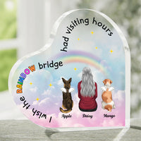 Thumbnail for The Rainbow Bridge Had Visiting Hours - Dog Memorial Gift - Heart Acrylic Plaque  - AA