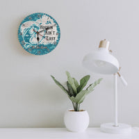 Thumbnail for Personalized Hookin Aint Easy Fishing Wall Wooden Clock, Gift For Family AH