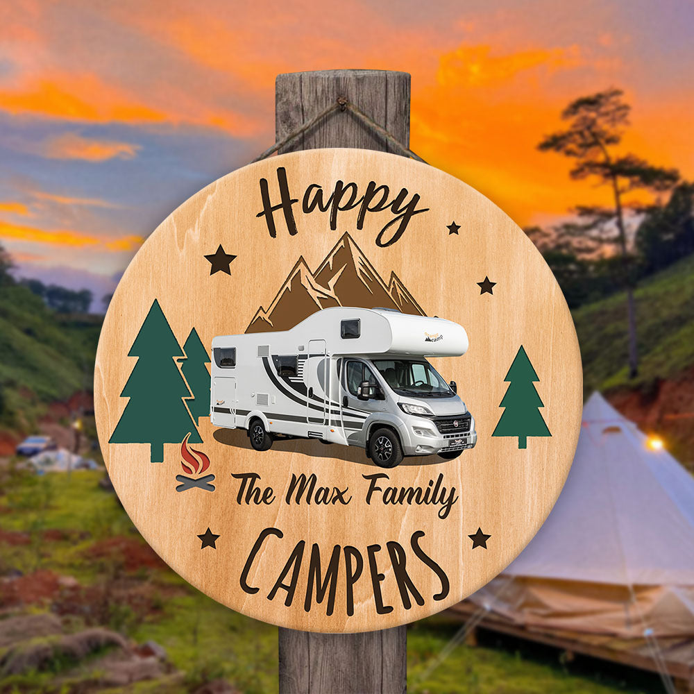 Custom Keep Calm & Camping Wooden Sign, Gift For Camper Z