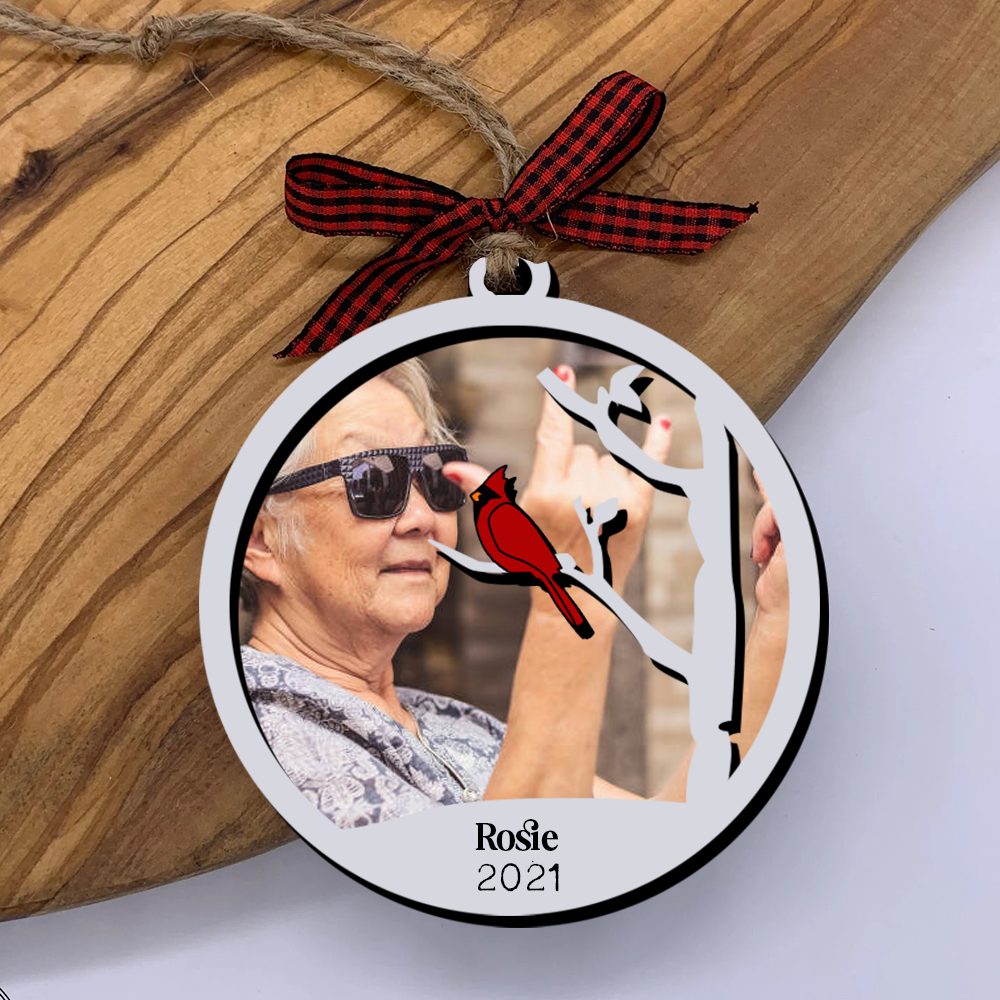 Personalized I'm Always With You Cardinal Memorial Layered Wood Ornament, Sympathy Gift AE