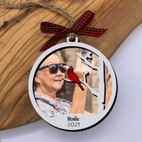 Thumbnail for Personalized I'm Always With You Cardinal Memorial Layered Wood Ornament, Sympathy Gift AE