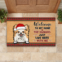 Thumbnail for Personalized  Dog Cat Welcome To Our Home Christmas Doormat, House Decor AB