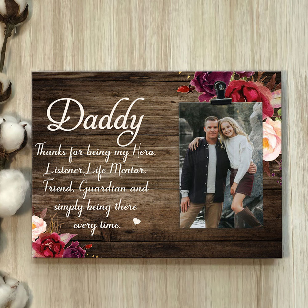 Daddy Thanks For Being My Hero Photo Clip Frame AA