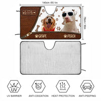 Thumbnail for Upload Pet Photo Leather Pattern Car Sunshade, Gift For Dog & Cat Lovers AI