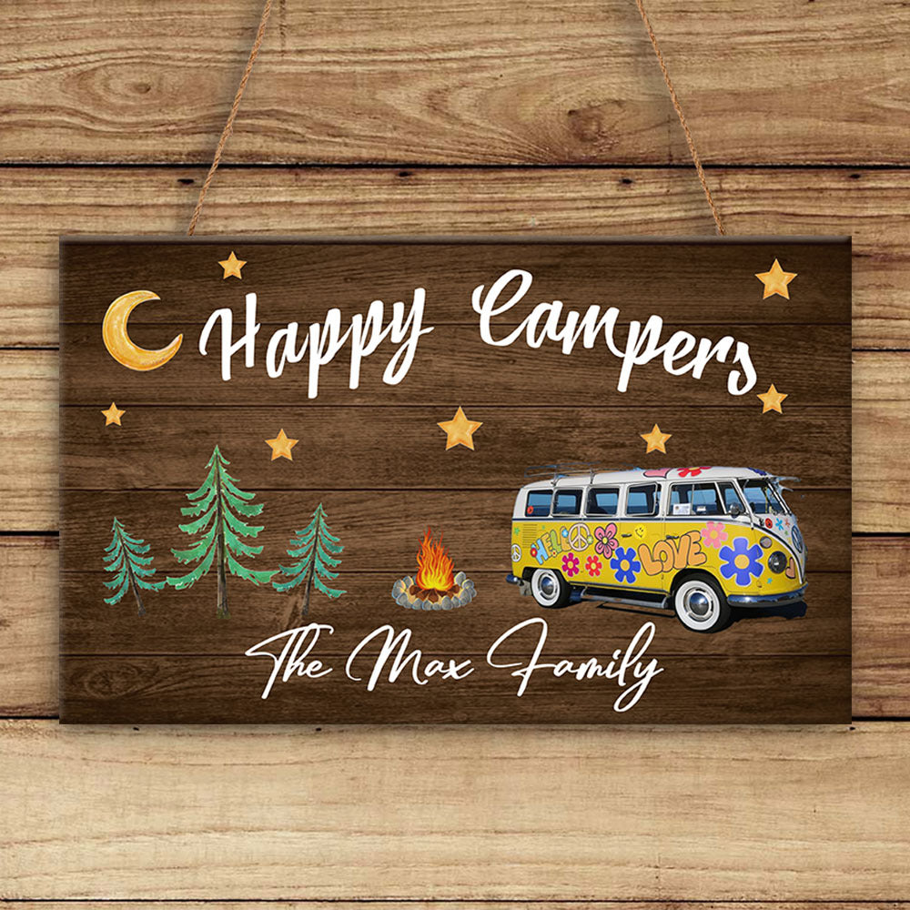 Custom Making Memories One Campsite Camping Rectangle Wood Sign, Gift For Camper A