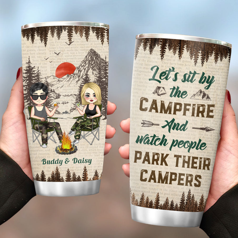 Personalized Camping Partners For Life Husband And Wife Tumbler, Gift For Camping Lover AA