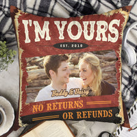 Thumbnail for Personalized I'm Yours No Return No Refund Couple Pillow, Valentine Day Gift AD