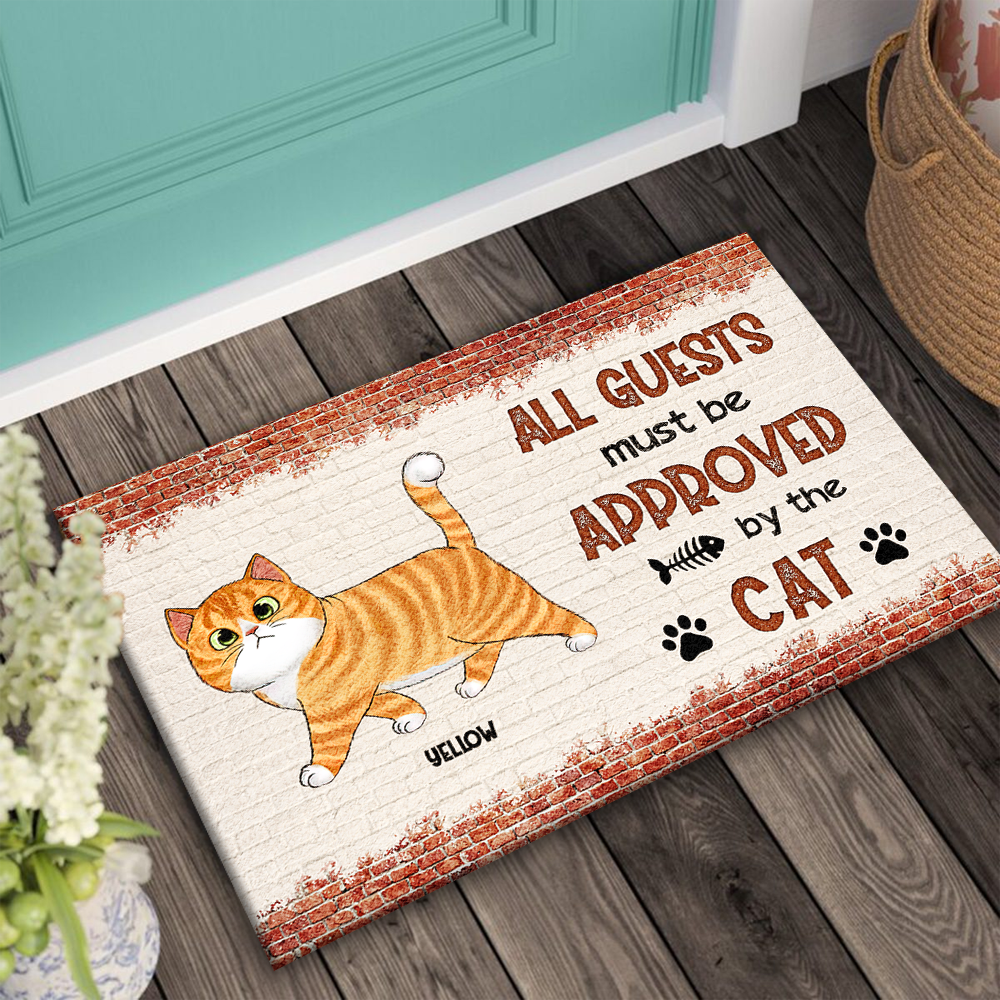 Personalized All Guests Be Approved By Cats House Doormat, Decor Gift For Cat Lover AB